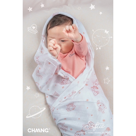 Chaang set khăn xô 2 chiếc cho bé sơ sinh dùng 4 mùa Active SS2022D03