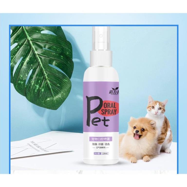 Orgo- Xịt vệ sinh khử mùi hôi răng miệng cho chó mèo ORAL SPRAY PET 120ml hôi mồm