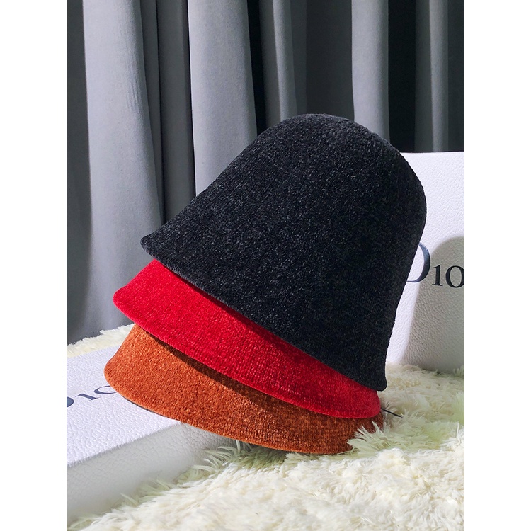 Nón Tai Bèo Chenille Dày Dặn Dễ Phối Đồ Thời Trang Thu Đông Phong Cách Hàn Quốc Cho Nữ