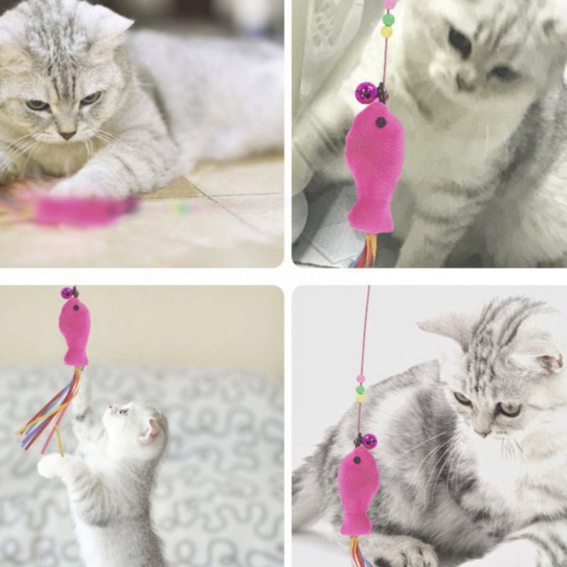 Cần câu mèo con cá đồ chơi cho mèo