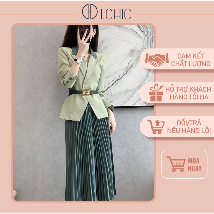 ICHIC- Set áo váy S049 vạt chéo cực xinh, mặc tôn dáng, nhẹ nhàng CÓ ẢNH THẬT