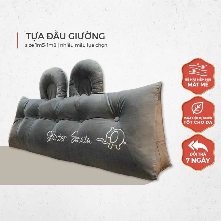 Gối tựa đầu giường IGUN DECOR Nệm đầu giường đính khuy size 1m5-1m8 thiết kế cao cấp | BigBuy360 - bigbuy360.vn
