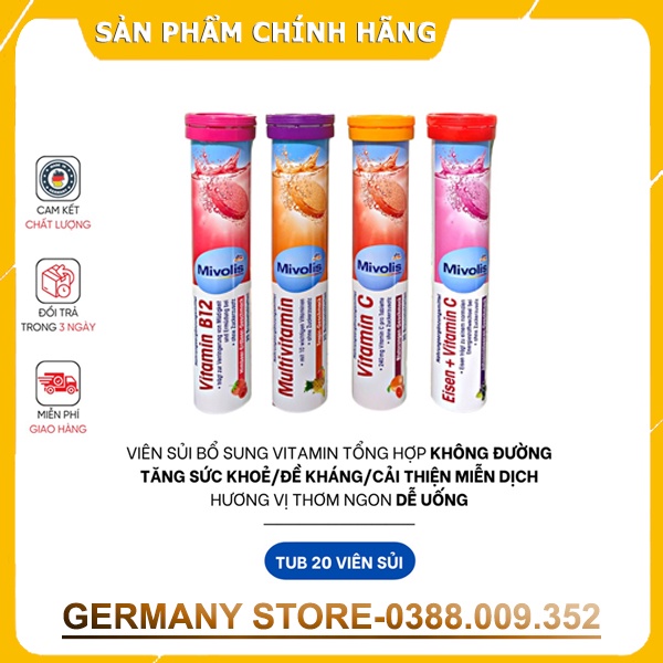 Viên C Sủi vitamin Mivolis, Altapharma của Đức, hộp 20v