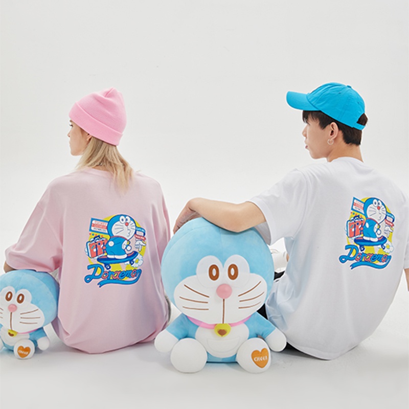 Sturdy Áo Thun Ngắn Tay Form Rộng In Hình Doraemon Thời Trang Dành Cho Nữ