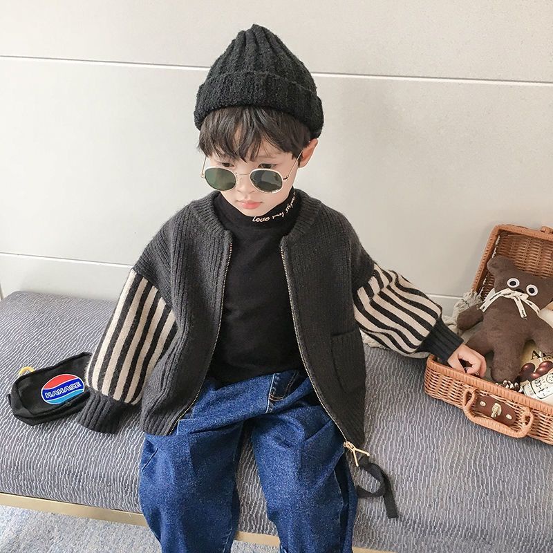 Áo Khoác Cardigan Dệt Kim Thời Trang Xuân Thu Cho Bé Trai