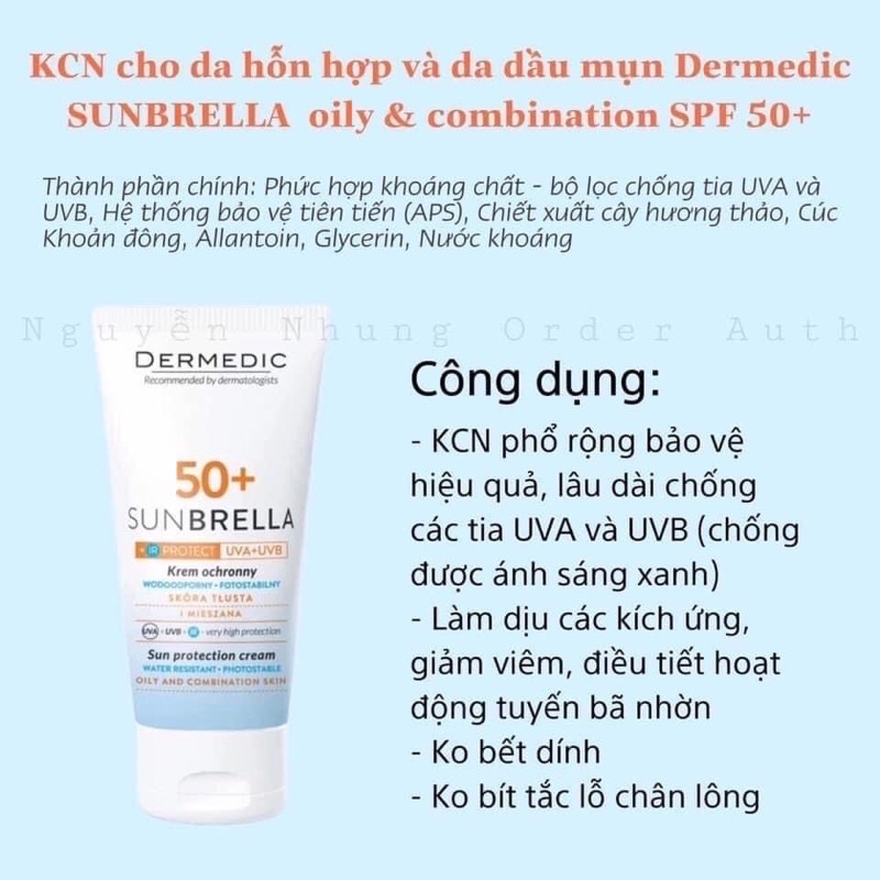 Mẫu mới, chuẩn auth - Kem chống nắng Eucerin Oil Control cho da dầu, mụn, nhạy cảm.