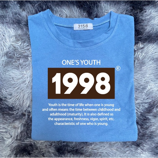 áo phông 3158 form rộng in chữ 1998 chất liệu cotton mát mẻ