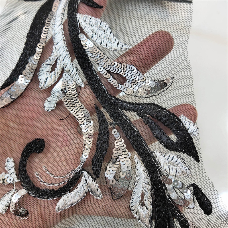 1 Cặp 25 * 14CM Vải Ren Đính Cườm Đầy Màu Sắc Dùng Để May Vá Quần Áo