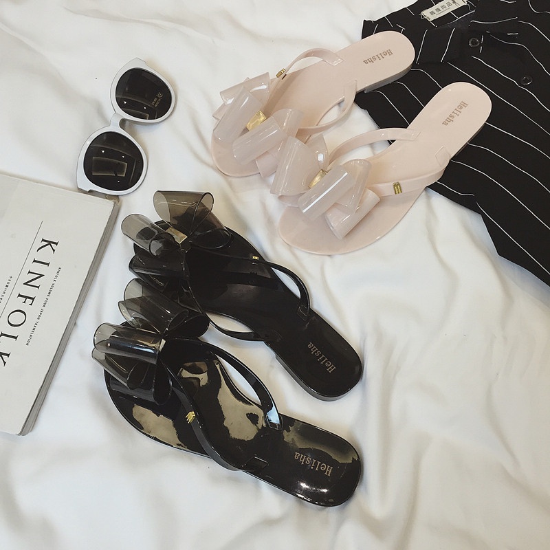 Dép Sandal Xỏ Ngón Đính Nơ Thời Trang Nữ Tính