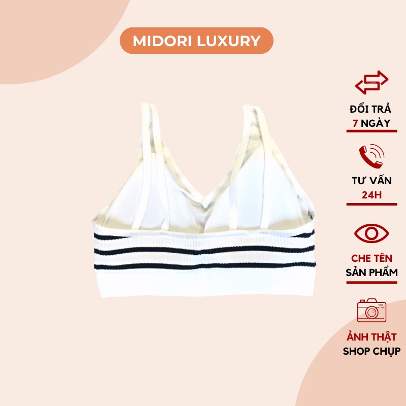 Áo Bra Kẻ Sọc Đen, Trắng Siêu Năng Động Phong Cách Hàn Quốc