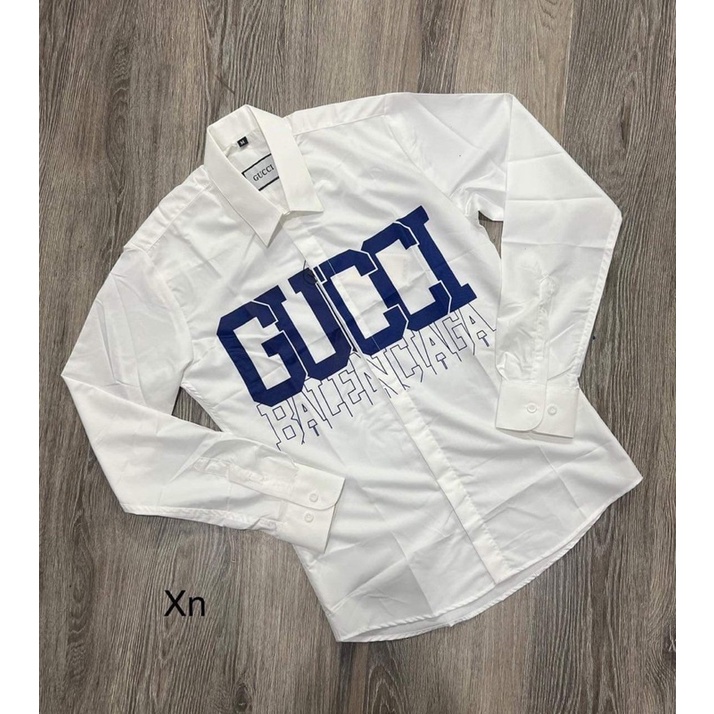 [HÀNG CAO CẤP] Áo sơ mi nam dài tay, Áo sơ mi trắng Gucci
