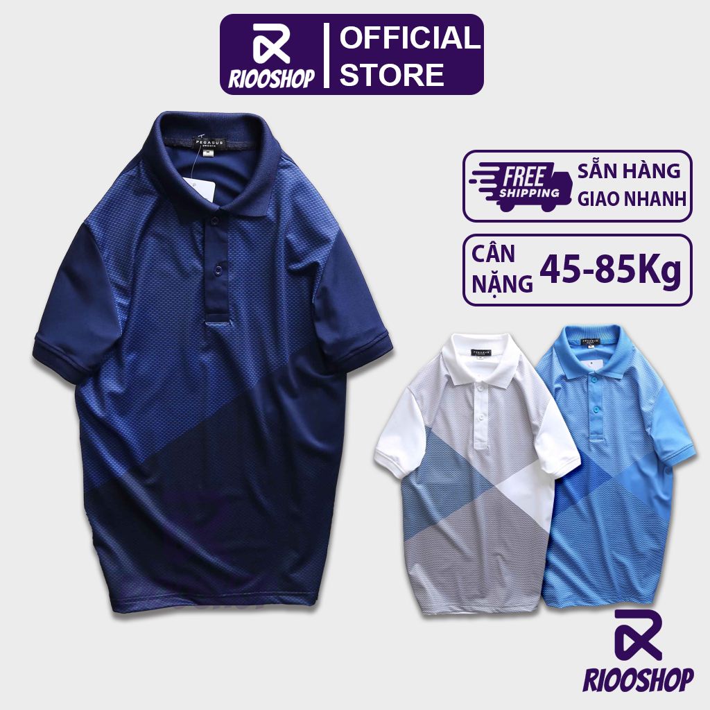 Áo polo đẹp, áo phông nam có cổ vnxk cộc tay, big size, đẹp, vải dày, basic, cao cấp màu xanh, trắng RIOOSHOP RSP062