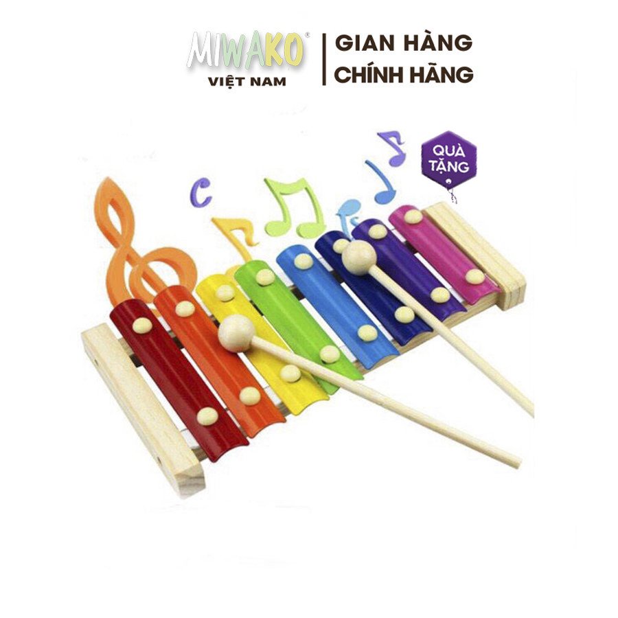 [Quà Tặng] Đàn Gỗ Xylophone 8 Thanh Cho Bé Benrikids- Miwako Việt Nam