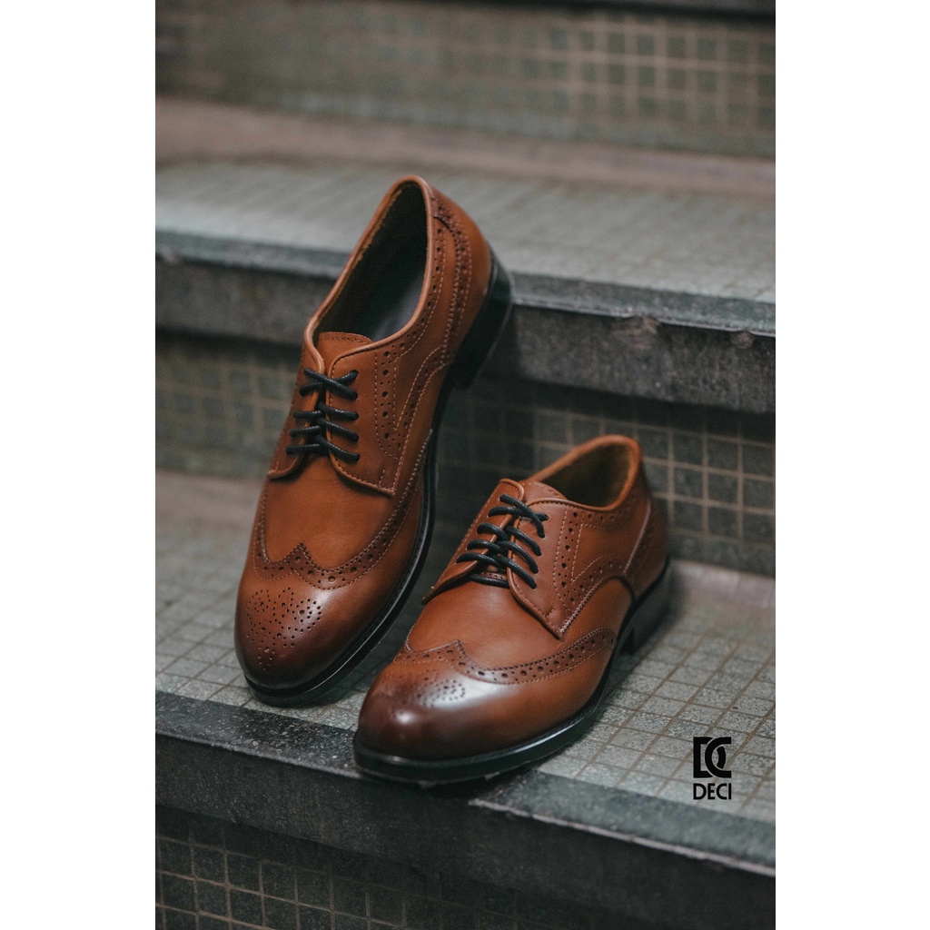 Giày da DECI dòng Derby Brogue công sở màu nâu OXFORD HA2