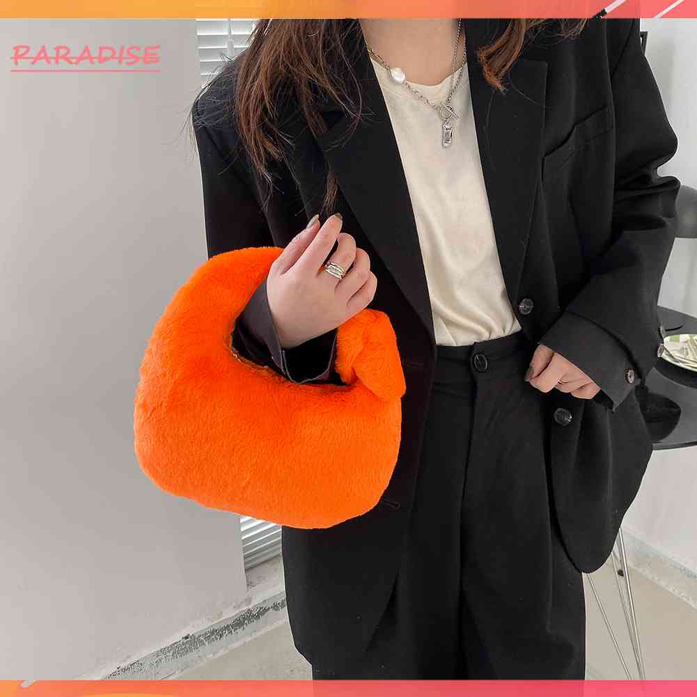 Túi Xách Lông Nhung Màu Trơn Thời Trang Thu Đông Dành Cho Nữ