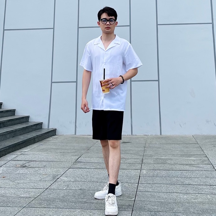 Áo sơ mi nam tay ngắn ROHAN Fullbox form rộng, vải lụa cao cấp thoáng mát, không nhăn | Sơ mi trắng đen tay ngắn cổ Vest