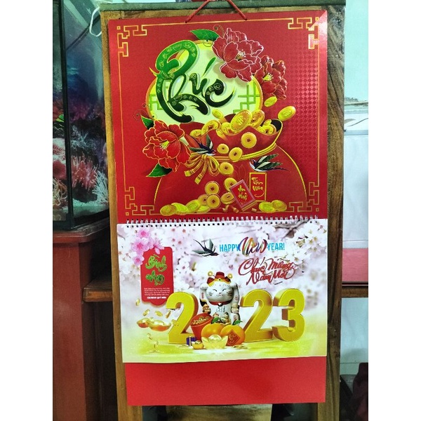 Lịch treo tường theo tháng bộ số 13 tờ Năm Quý Mão 2023 kích thước 37cmx70cm