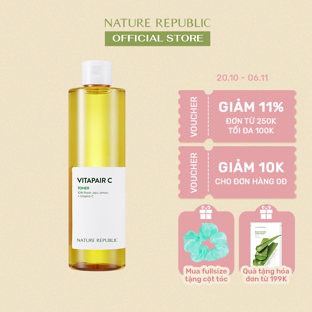 Nature Republic Nước hoa hồng dưỡng sáng da Vitapair C Toner 300ml