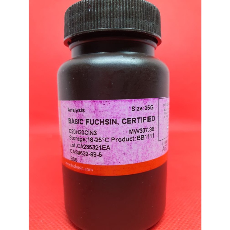 Basic Fuchsin,code: BB1111, Mã cas: 632-99-5, Quy cách: Lọ 25G