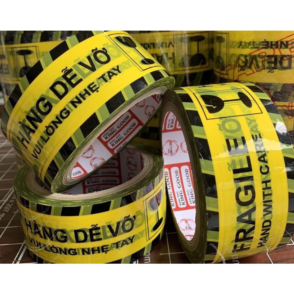 1 cây băng dính trắng, băng dính dễ vỡ (6 cuộn) đóng gói hàng hóa tiện lợi