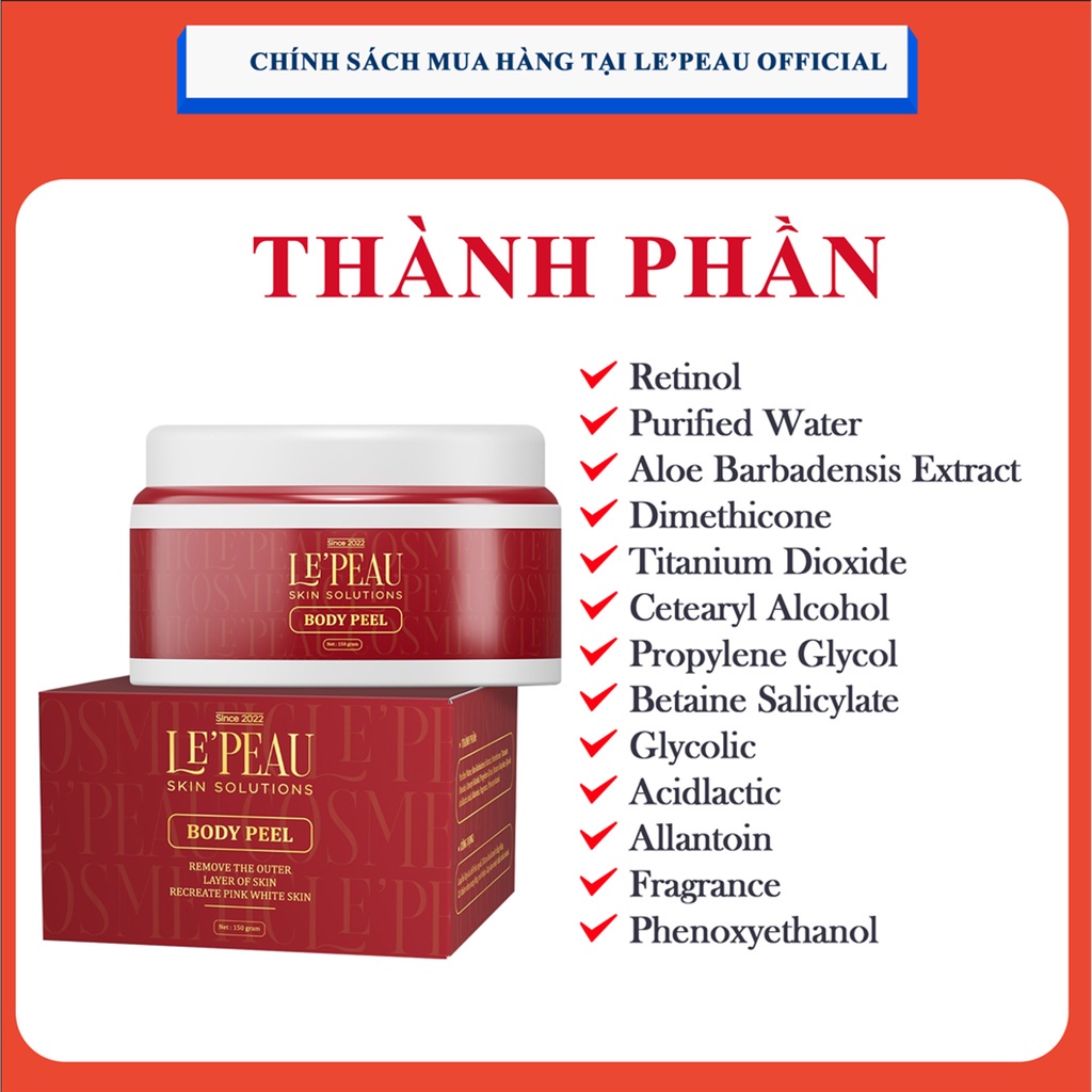 Peel Da Vi Tảo Sinh Học, Peel Nách Body Tái Tạo Da Toàn Thân Thay Da Sinh Học Giúp Dưỡng Ẩm Kích Trắng Mờ Thâm - LE PEAU