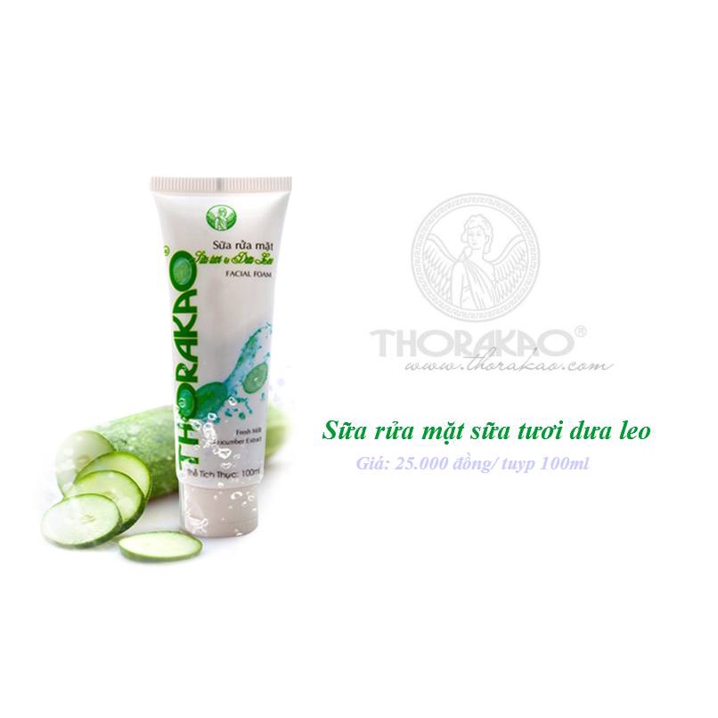 Sữa Rửa Mặt Sữa Tươi Dưa Leo Thorakao (Tuýp 100g)