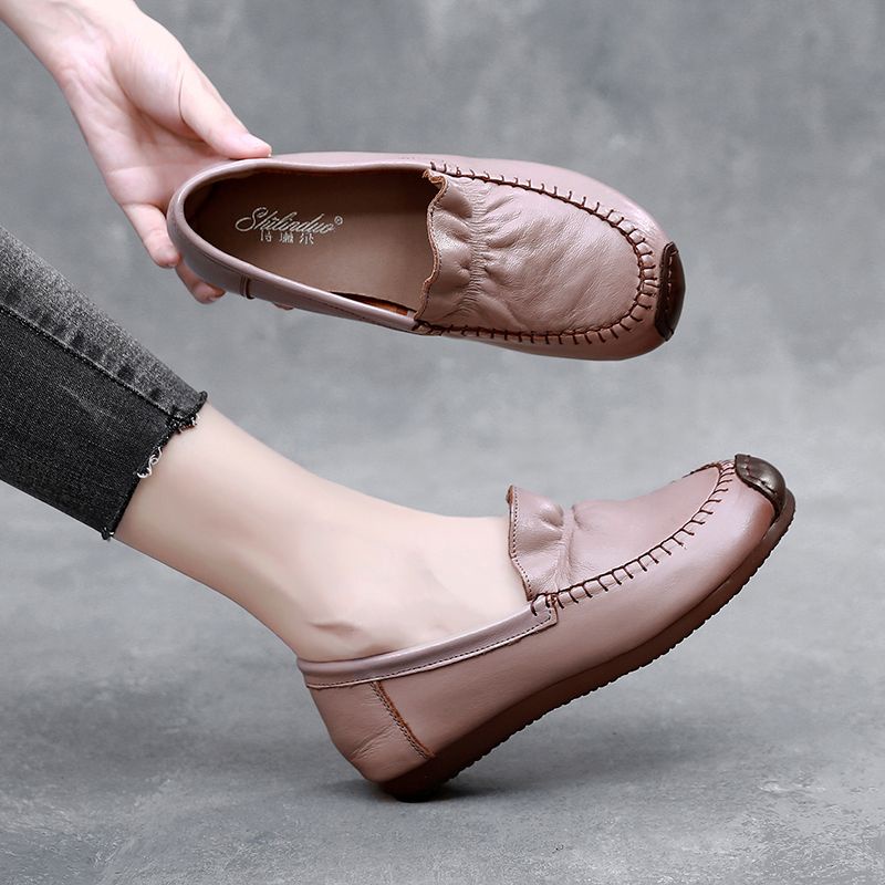 Mẹ & Bé#Giày Da Đế Mềm Size 39% Thời Trang Xuân Thu Cho Mẹ Bầu#Giày Lười Da Đế Bằng Size 39 Thời Trang Cho Nữ