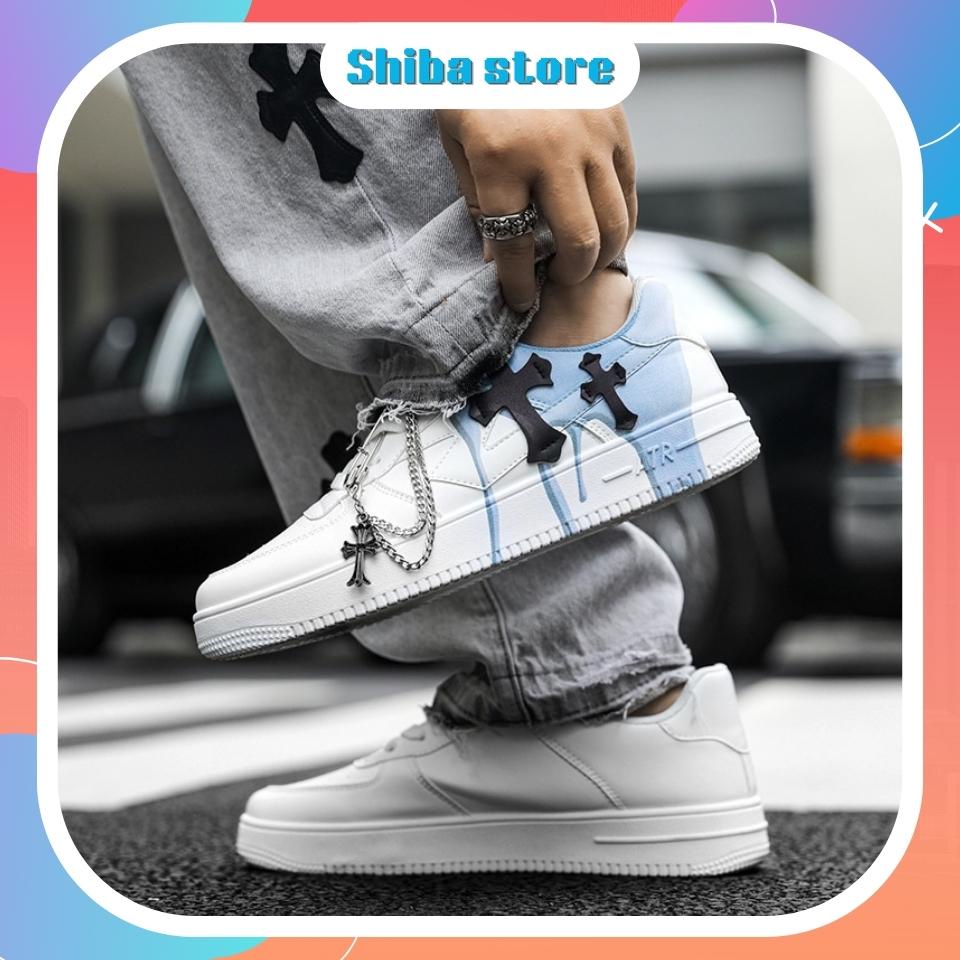 Giày_nike custom thánh giá kèm phụ kiện, Giày_nike air force 1 af1 trắng thập tự hàng cao cấp
