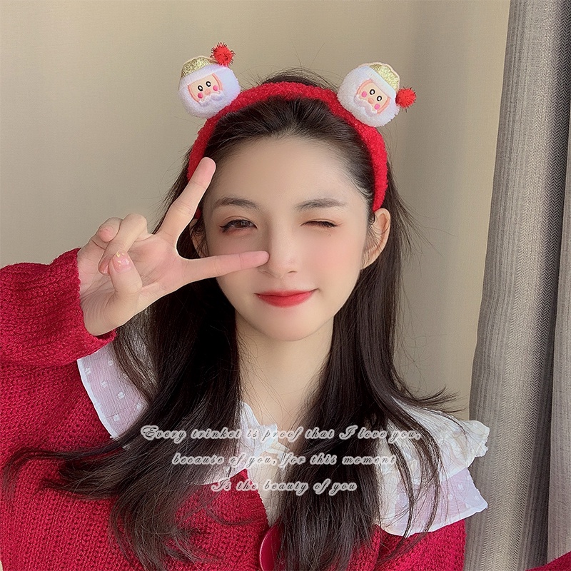 Dây Cột Tóc Bằng Len Lông Cừu Phong Cách Giáng Sinh Thời Trang Hàn Quốc