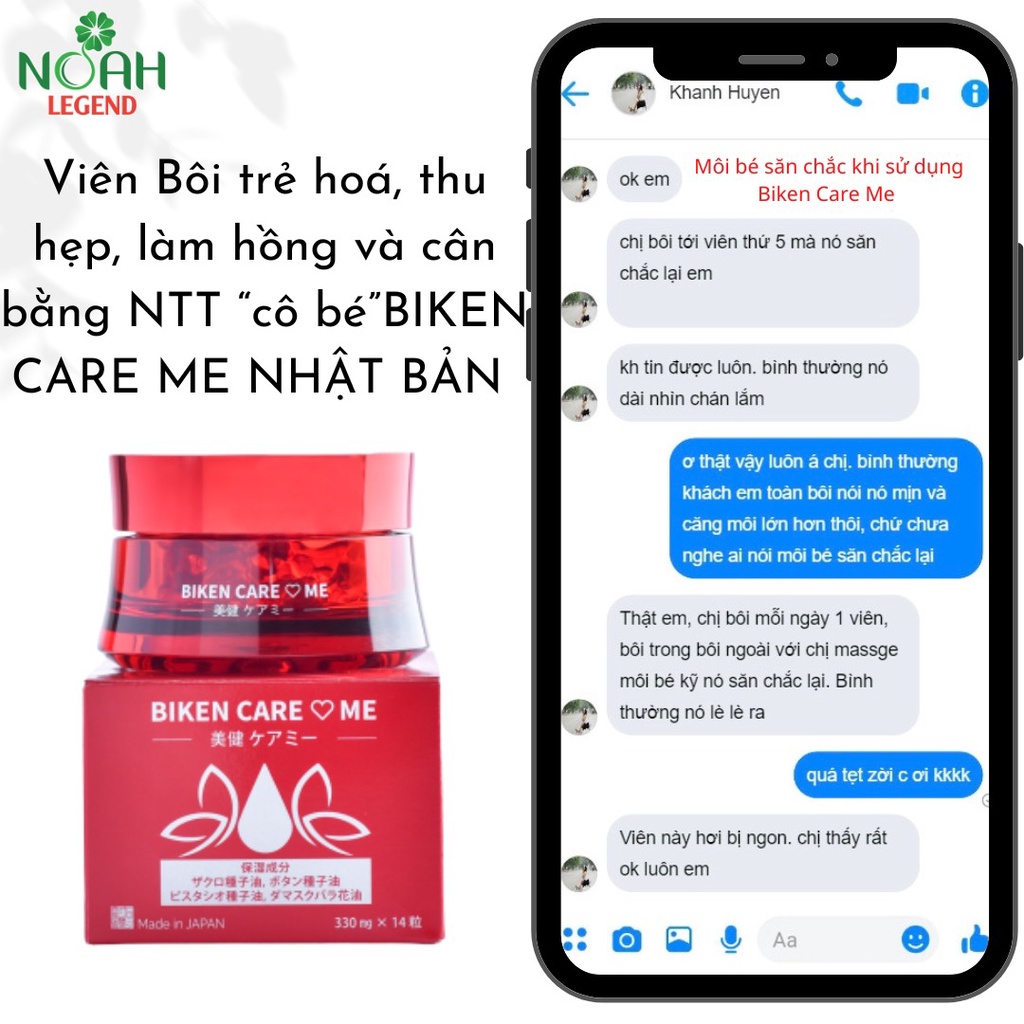 Viên Bôi Trẻ Hóa, Thu Hẹp, Làm Sáng Hồng và Cân Bằng Nội Tiết Tố Biken CareMe Nhật Bản