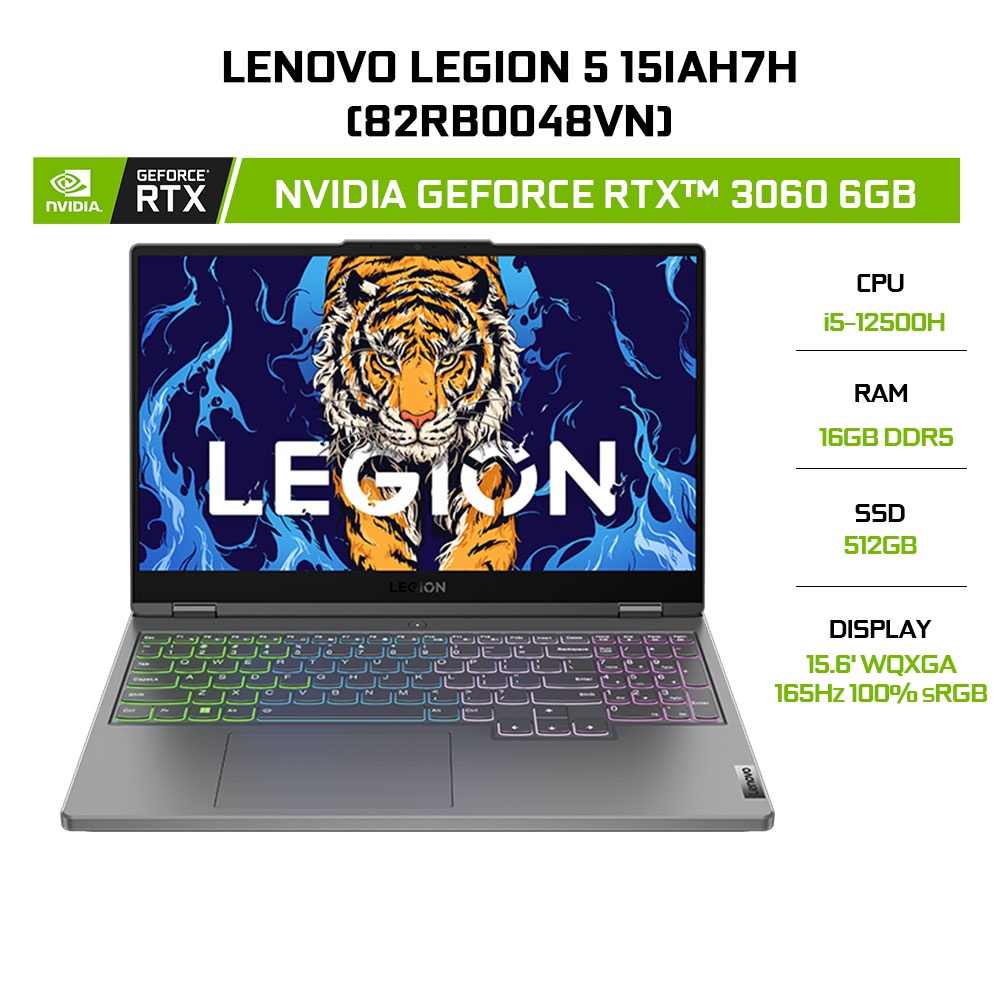Laptop Lenovo Legion 5 15IAH7H 82RB0048VN i5-12500H | 16GB | 512GB | GeForce RTX™ 3060 6GB