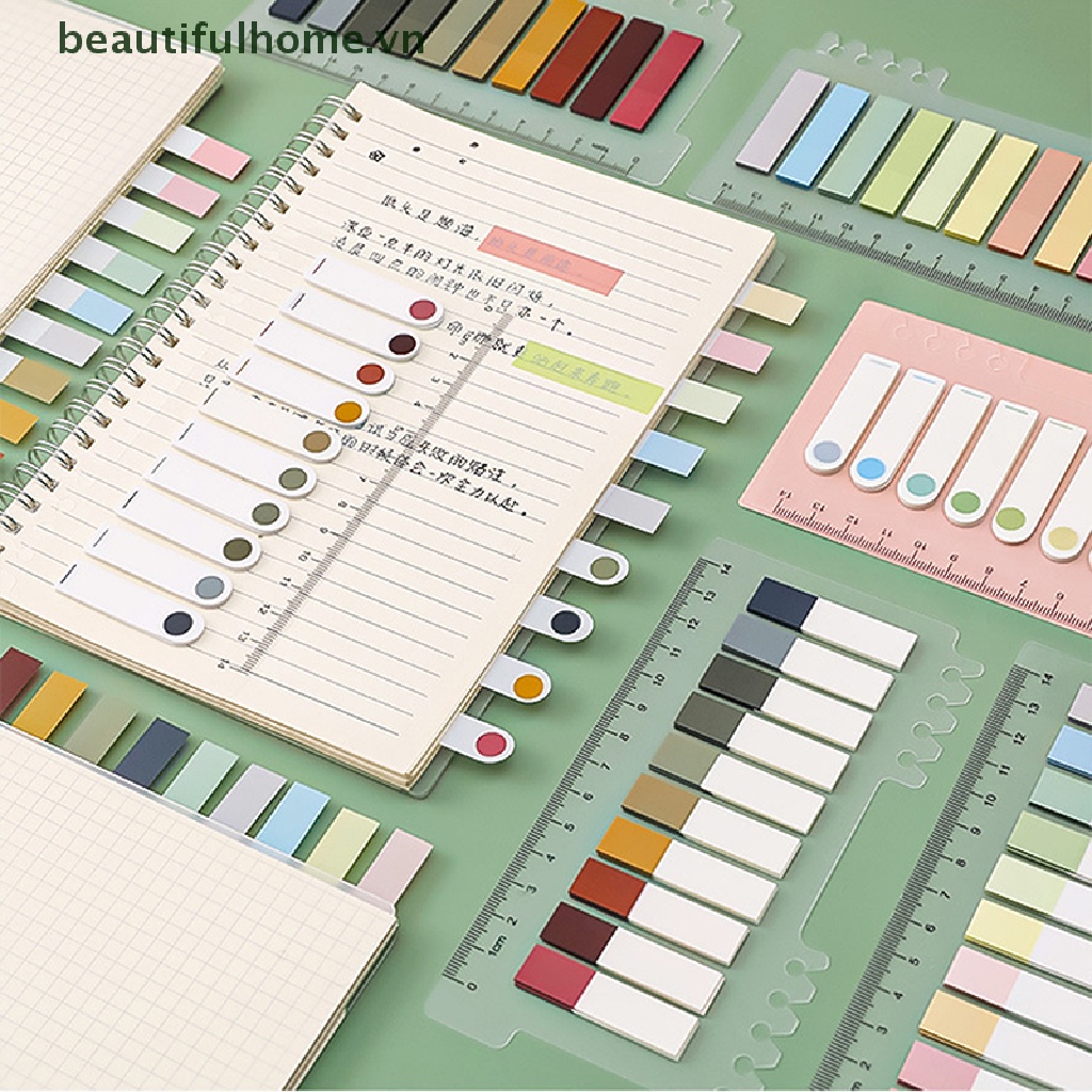 [beautifulhome] Bộ 200 Tờ Giấy Dán Ghi Chú Theo Phong Cách Retro Morandi