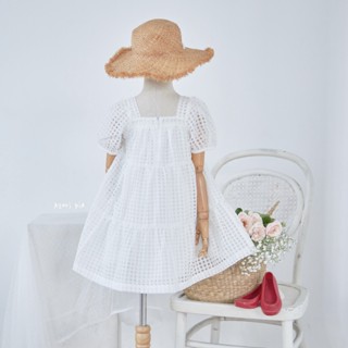 Váy đầm trắng dự tiệc bé gái baby doll màu trắng, màu hồng Azuri từ 2 tuổi đến 10 tuổi, 13kg đến 40kg