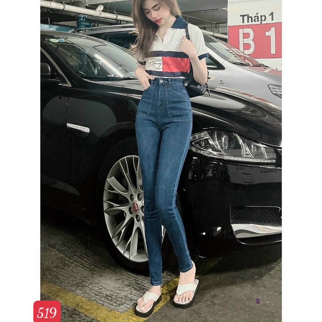 Quần Jean Nữ Đen Trơn Co Giãn (nhiều mẫu) ôm dáng siêu xinh, Quần bò nữ cạp cao thời trang Lady Fashion - MQ707