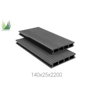 Thanh sàn gỗ nhựa ngoài trời composite, 4 lỗ vuông,cho hồ bơi,kt 140x25x2200mm ((vận chuyển cắt thành 2 dai 1.1m)