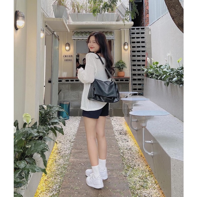 SET ÁO LƯỚI ULZZANG KÈM YẾM (ảnh thật)