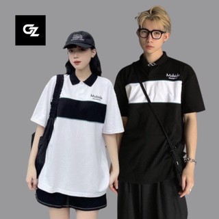 Áo thun , Áo polo Mideide Striple phối màu Unisex from hang quốc, chất liệu co dãn GZAK501