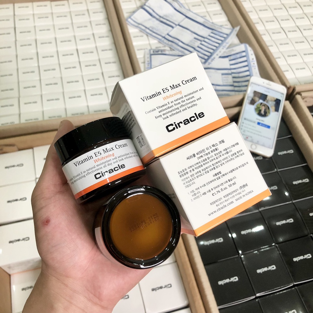 Kem Dưỡng Trắng Da Mờ Thâm CIRACLE Vitamin E5 Max Cream Whitening 50ml