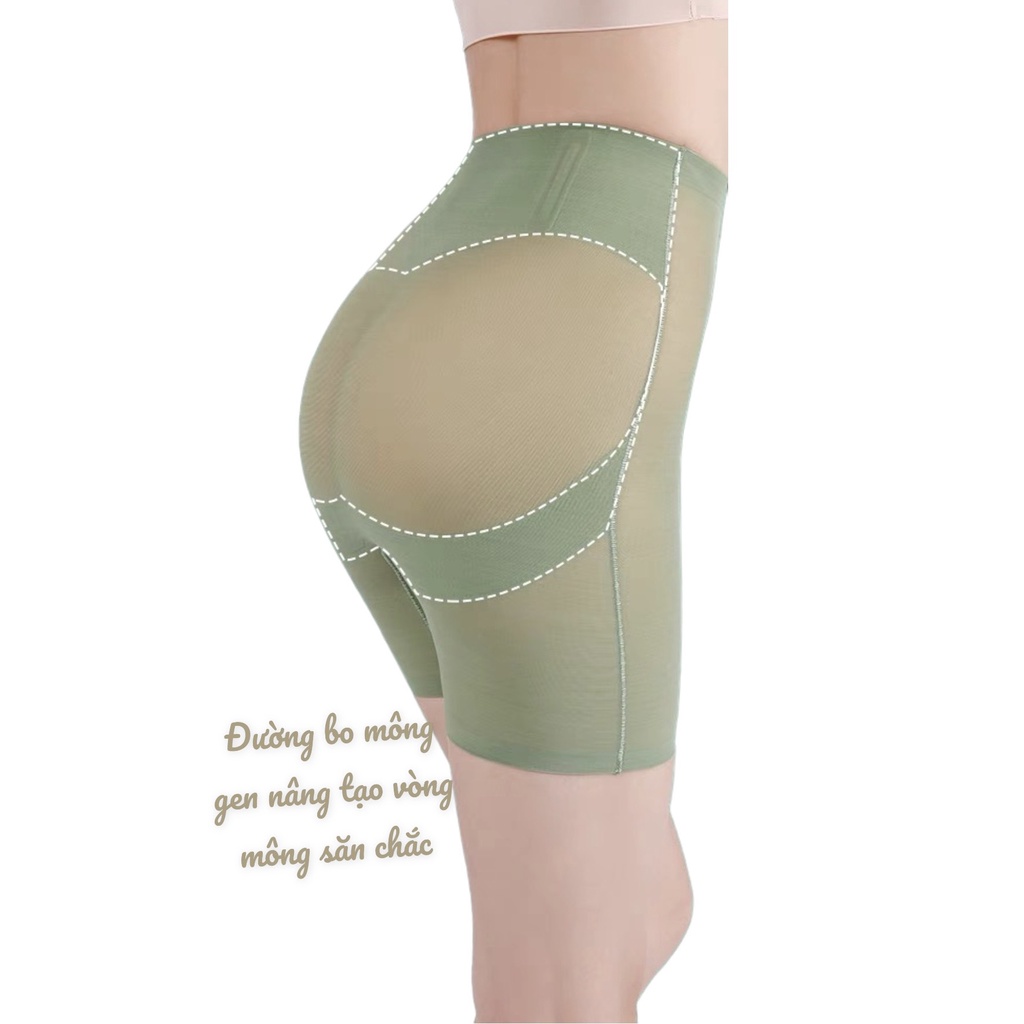 Quần định hình điêu khắc body gen mỡ bụng làm eo thon quần nâng mông, gọn đùi chống cuộn thoáng khí không đường viền