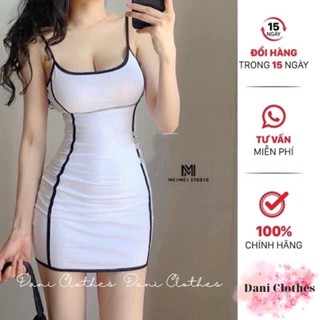 ĐẦM BODY VIỀN DÂY, đầm body 2 dây ôm body viền - B5U