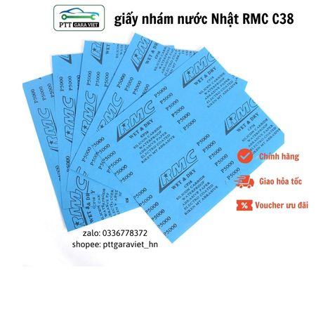 Giấy nhám Nhật, nhám chà nước RMC C38 độ hạt P100 120 180 P240 P320 P400 P600 P800 P1000 P1200 P1500 loại cao cấp