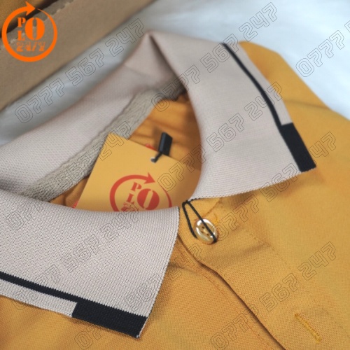 Polo nam đen trắng vàng