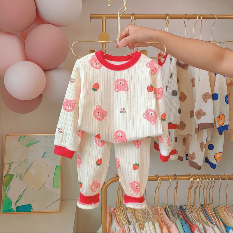 Bộ Cotton Dài Tay mặc nhà Cho Bé Trai bé Gái Nhiều Màu,Hàng Quản Châu , Chất Thông Hơi