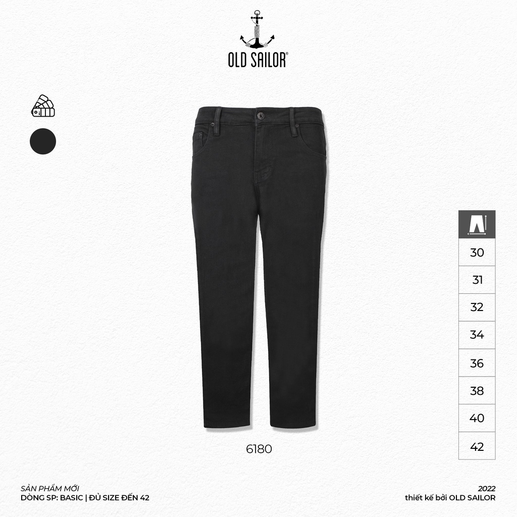 Quần Jean Nam Đen OLD SAILOR Chất Denim Quần Bò Trơn Co Giãn Phong Cách Trẻ Trung Hàn Quốc Big Size