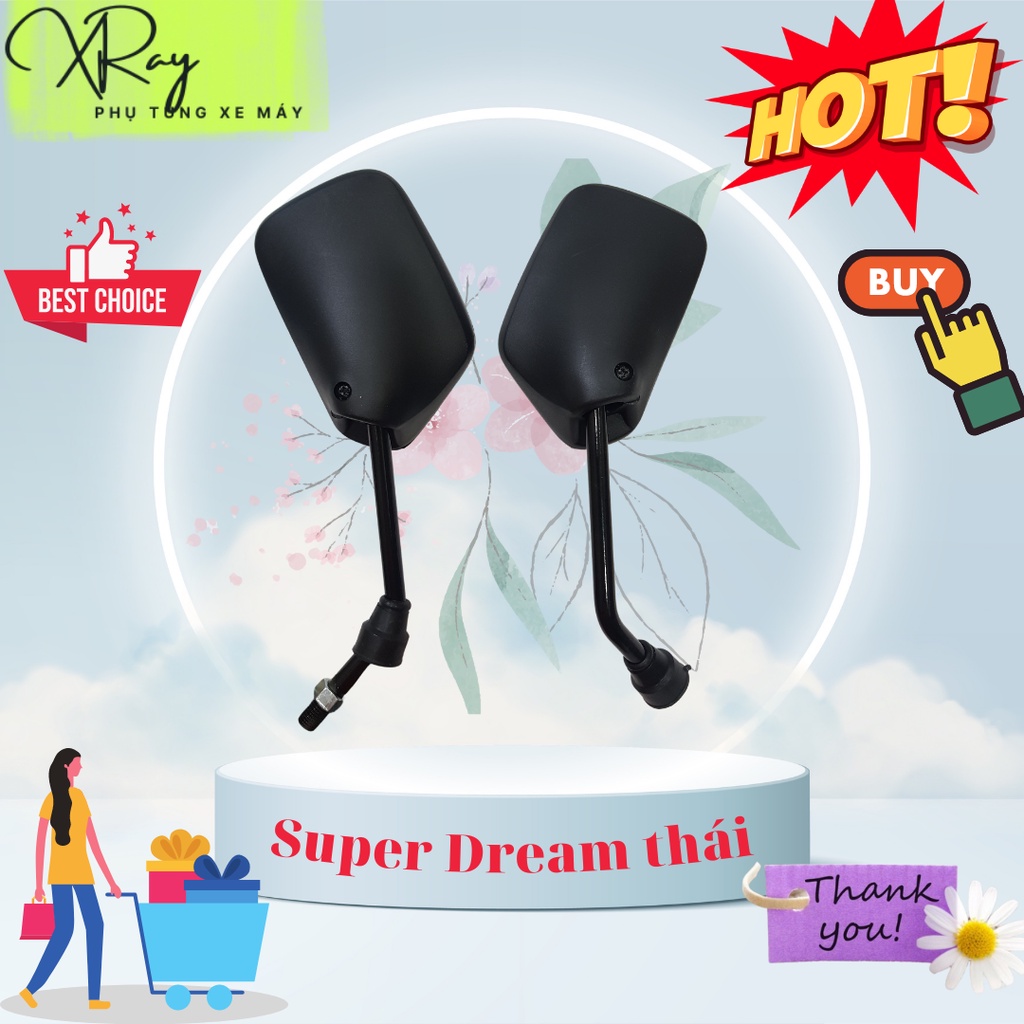 Gương xe máy theo xe Super dream thái.