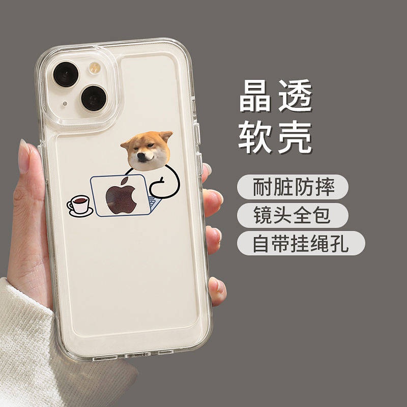 Ốp điện thoại cặp đôi chó mèo vui nhộn chống rơi thích hợp cho Iphone 12 Apple 13 pro max 14 11 XR 7/ 8 Plus