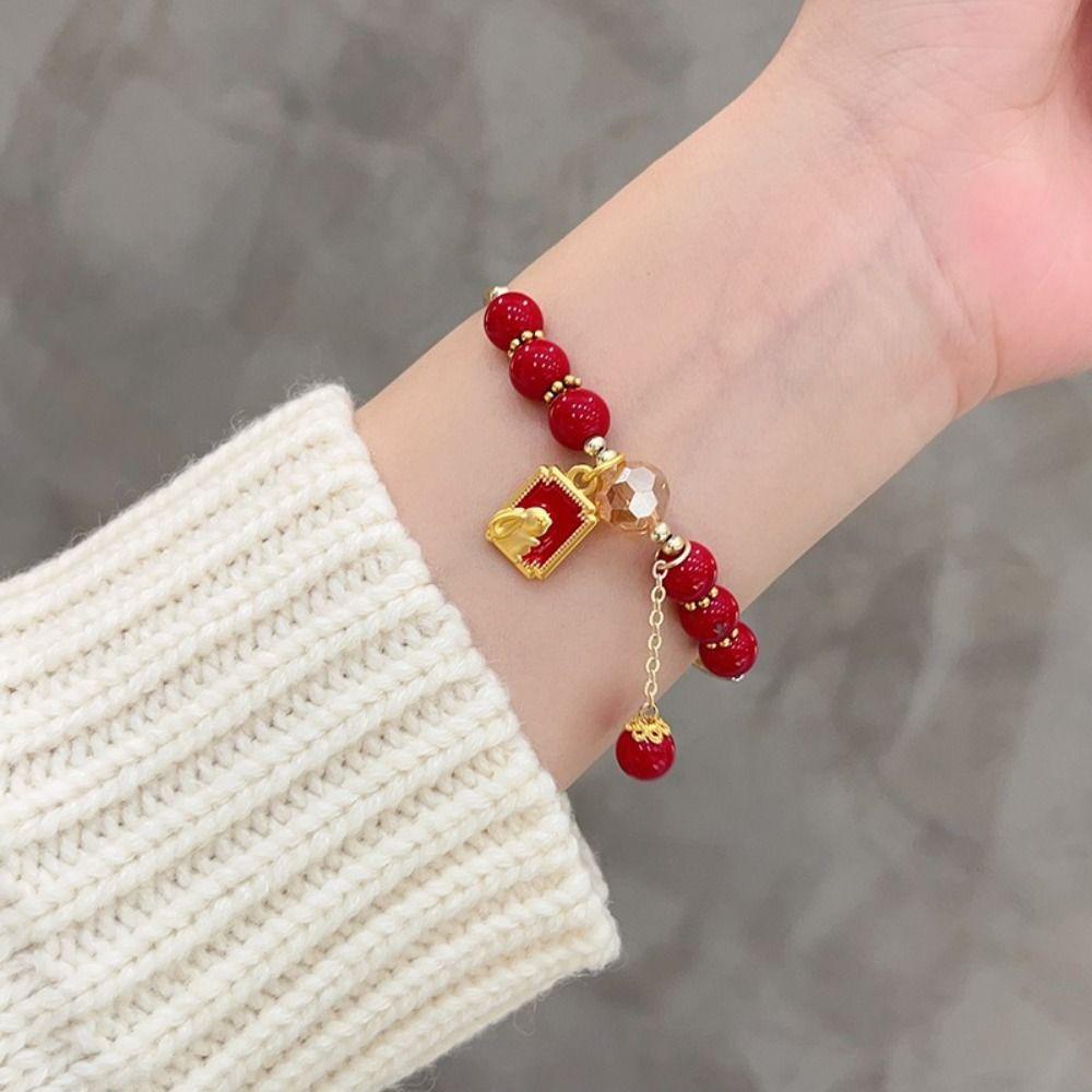 Vòng Đeo Tay Mặt Hình Thỏ May Mắn Phong Cách Retro Sang Trọng Dành Cho Nữ