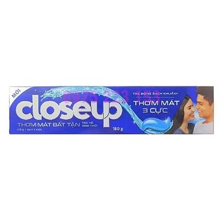 Kem đánh răng Closeup 180g LỬA + BĂNG bạc hà tinh thể băng tuyết