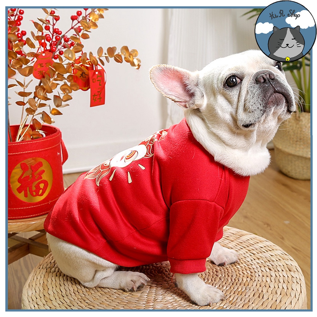 Áo Tết Hình Lân Áo Thiết Kế Xinh Xắn Cho Thú Cưng Áo Mùa Đông Cho Chó Mèo