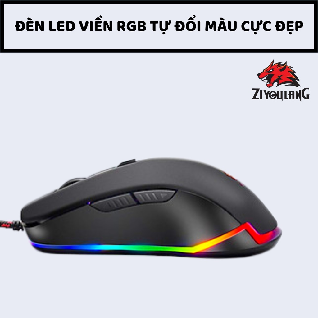 Chuột Máy Tính Có Dây ZiyouLang V1 Gaming Mouse Led Viền RGB, DPI 4000 Hỗ Trợ Game Thủ, Phù Hợp Laptop/Pc